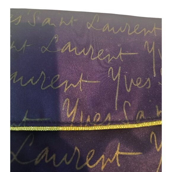 Yves Saint Laurent YSL Parfums Makeup Cosmetic Bag Toiletry Travel Pouch Purple - Picture 7 of 9